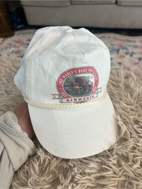 Worth White Cap with Red Kenworth Patch